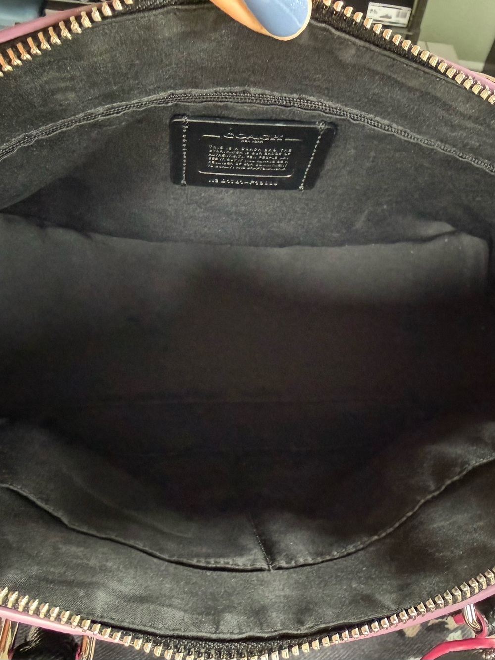 Coach Black Leather Satchel with Pink Trim - Dome Satchel - Picture 12 of 15